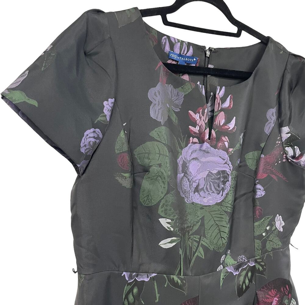 NWT - rsvp Talbots Black Floral A-Line Dress with Purple and Marion Accents - 1 - Picture 3 of 9